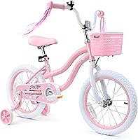 Vista 1 de Girls Bike for Kids Ages 2-5 Years, 12 14 16 Inch Kids Bike with Training Wheels, Basket & Streamers, Pink Little Girls Bicycle with Coaster Brake