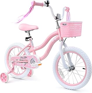 Girls Bike for Kids Ages 2-5 Years, 12 14 16 Inch Kids Bike with Training Wheels, Basket & Streamers, Pink Little Girls Bicycle with Coaster Brake, Birthday Gift