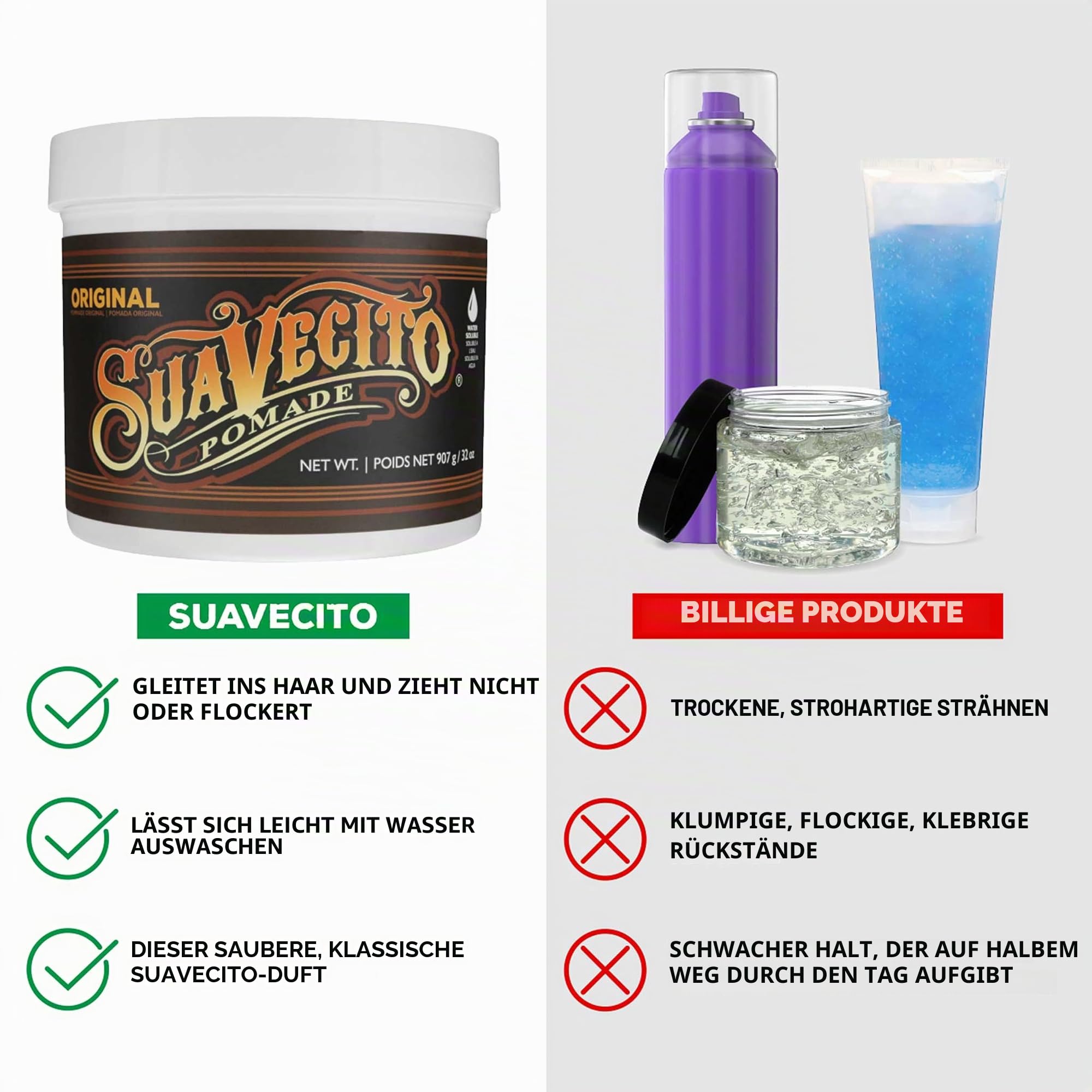 Suavecito Original Hold Pomade Medium Hold High Shine Professional 908g