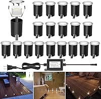 Vista 20 de Kit de luces LED de bajo voltaje para cubierta de acero inoxidable, impermeable, empotradas, para terrazas de madera, escaleras, jardín, patio