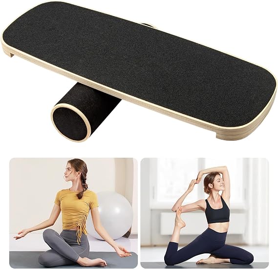 Balance Board Trainer Wooden Yoga Pilates Fitness Trainer Board