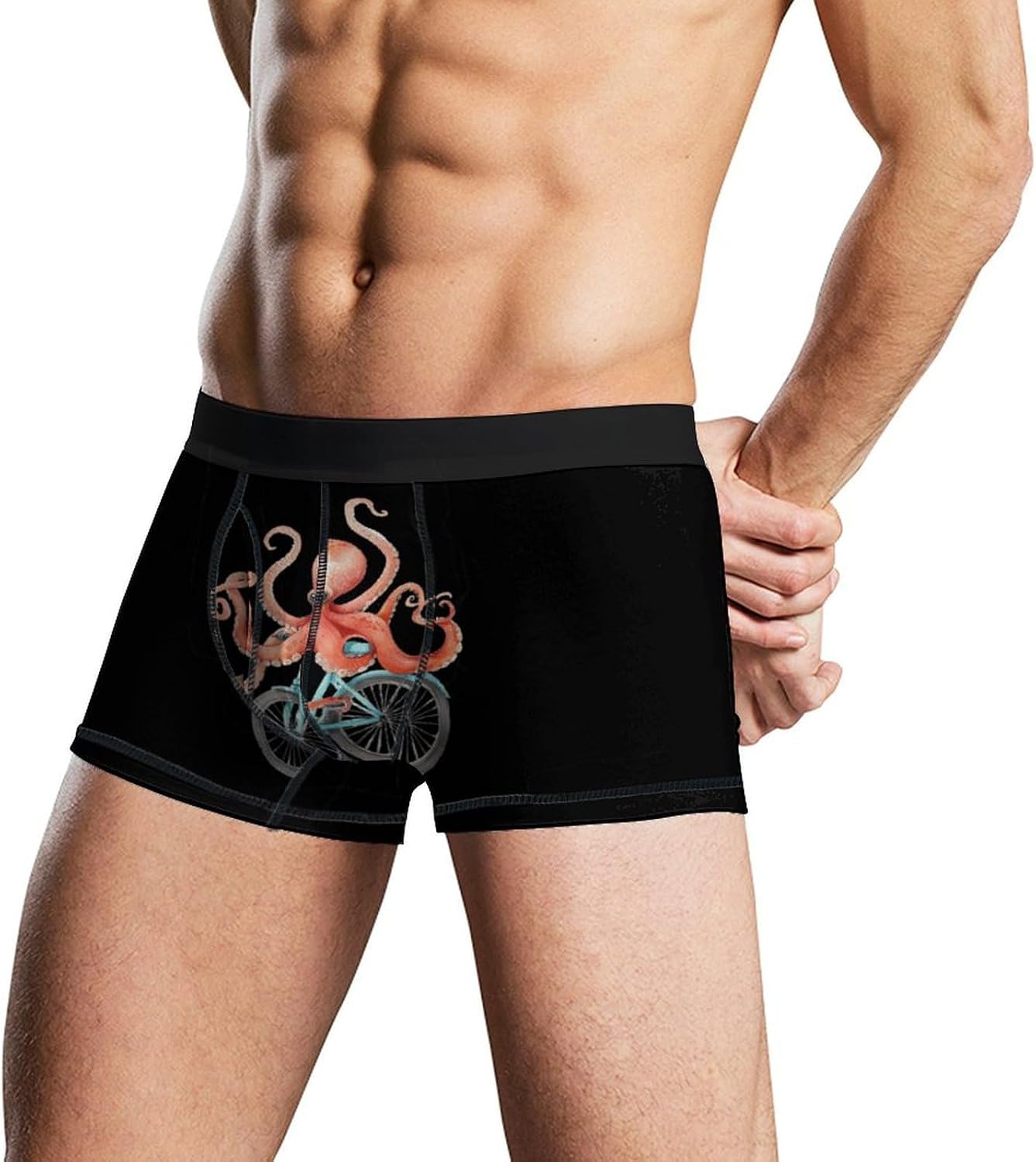 Cycling Cute Octopus Novelty Men's Trunks Soft Breathable Underwear Patterned Stretch Briefs