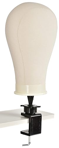 Miniatura 5 de FUTAI Cabeza de maniquí de cabello humano, soporte de abrazadera de mesa, soporte de metal para peluca negra, soporte de metal para peluquería,