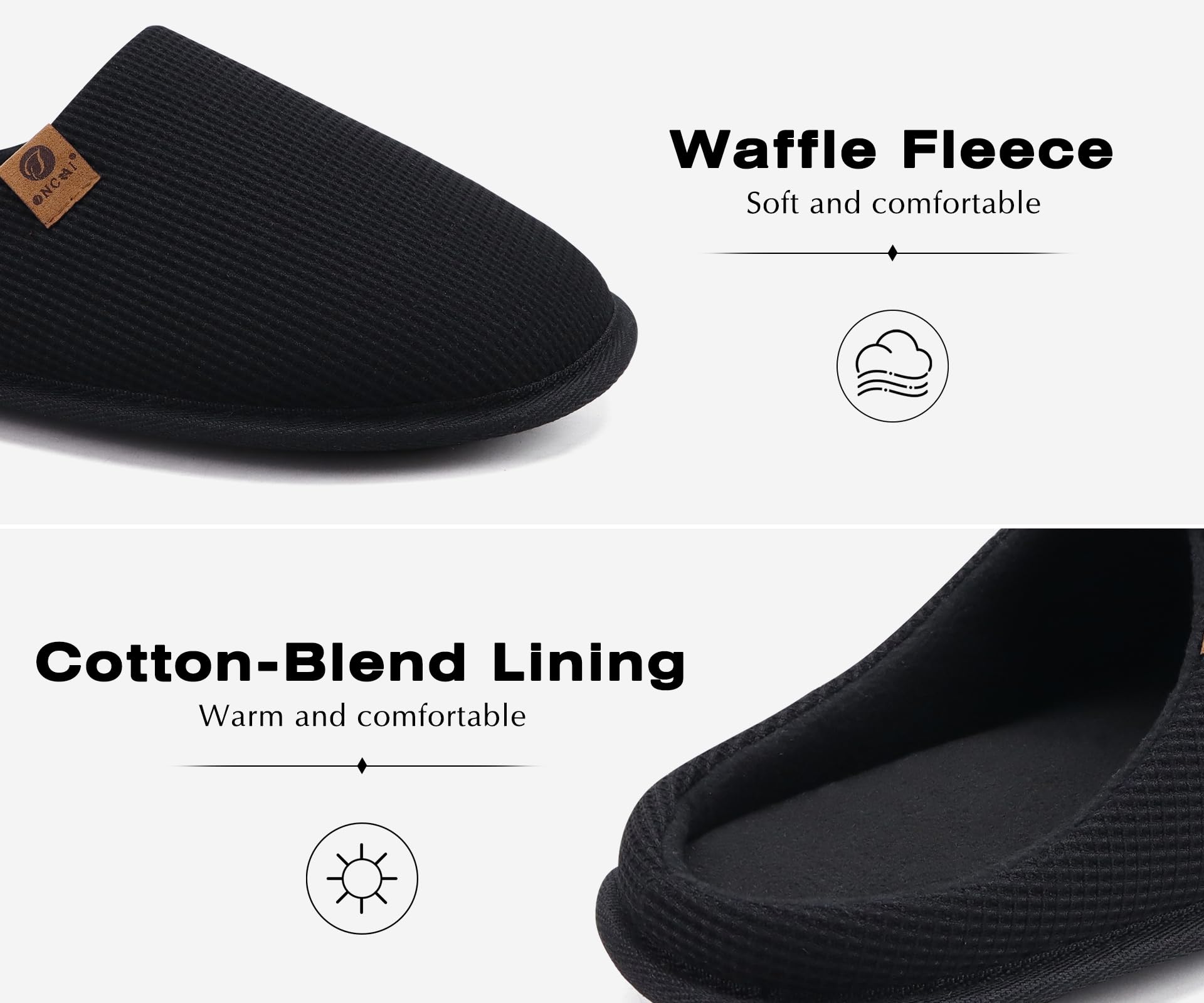 ONCAI Pantofole da Uomo Invernali Ciabatte da Casa con Memory Foam Calde Pelliccia Sintetica Cotone Scarpe Accogliente Antiscivolo Suola EU Dimensione 40-49
