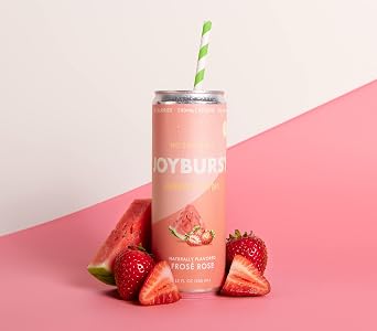 No Sugar Joyburst Energy Drink, Frose Rose, 0 Calorie, 0 Sugar, Sugar Free Energy Drink with Natural Caffeine, Hint of Sweetness and Refreshing Sparkling Water - 12 Packs