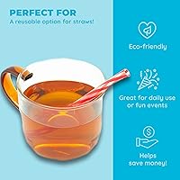 Vista 4 de Jacent Pajitas reutilizables de plástico para niños más cepillo de limpieza, 6 pulgadas: 24 pajitas