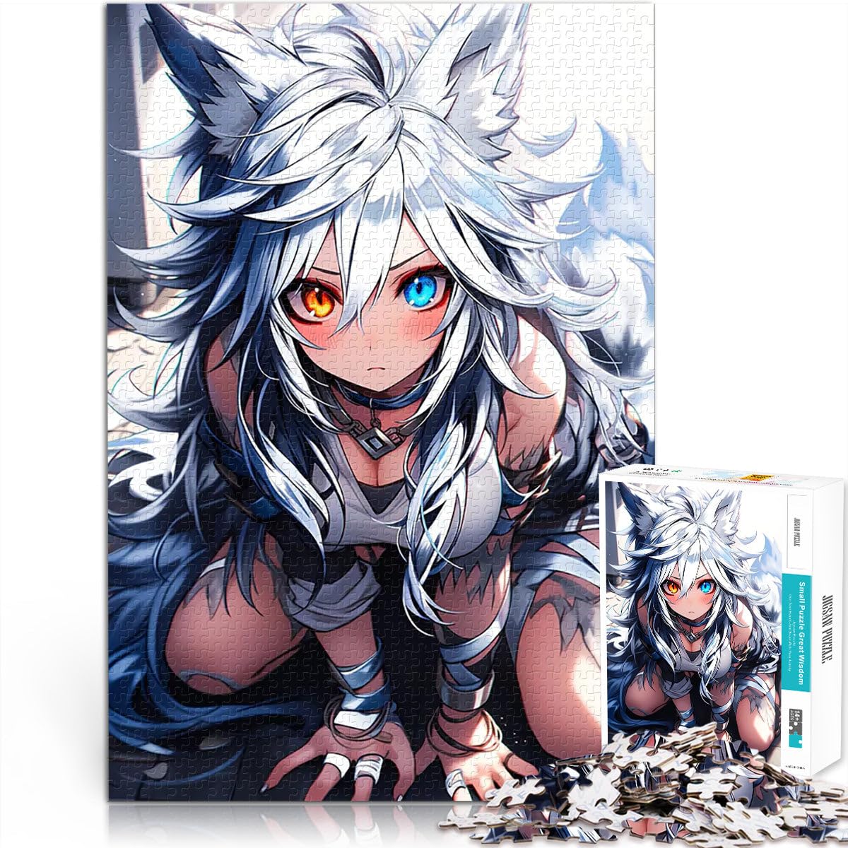 1000 Piece Puzzle For Adults Arctic Foxgirl Lernspielzeug für die ganze Familie Die Liebe zwischen Paaren stärken38x26cm — image 1