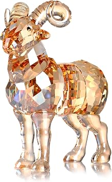 DOJOZ Crystal Goat Art Animal Figurine Collection Ornament Statue Collectible Home Decor Gold