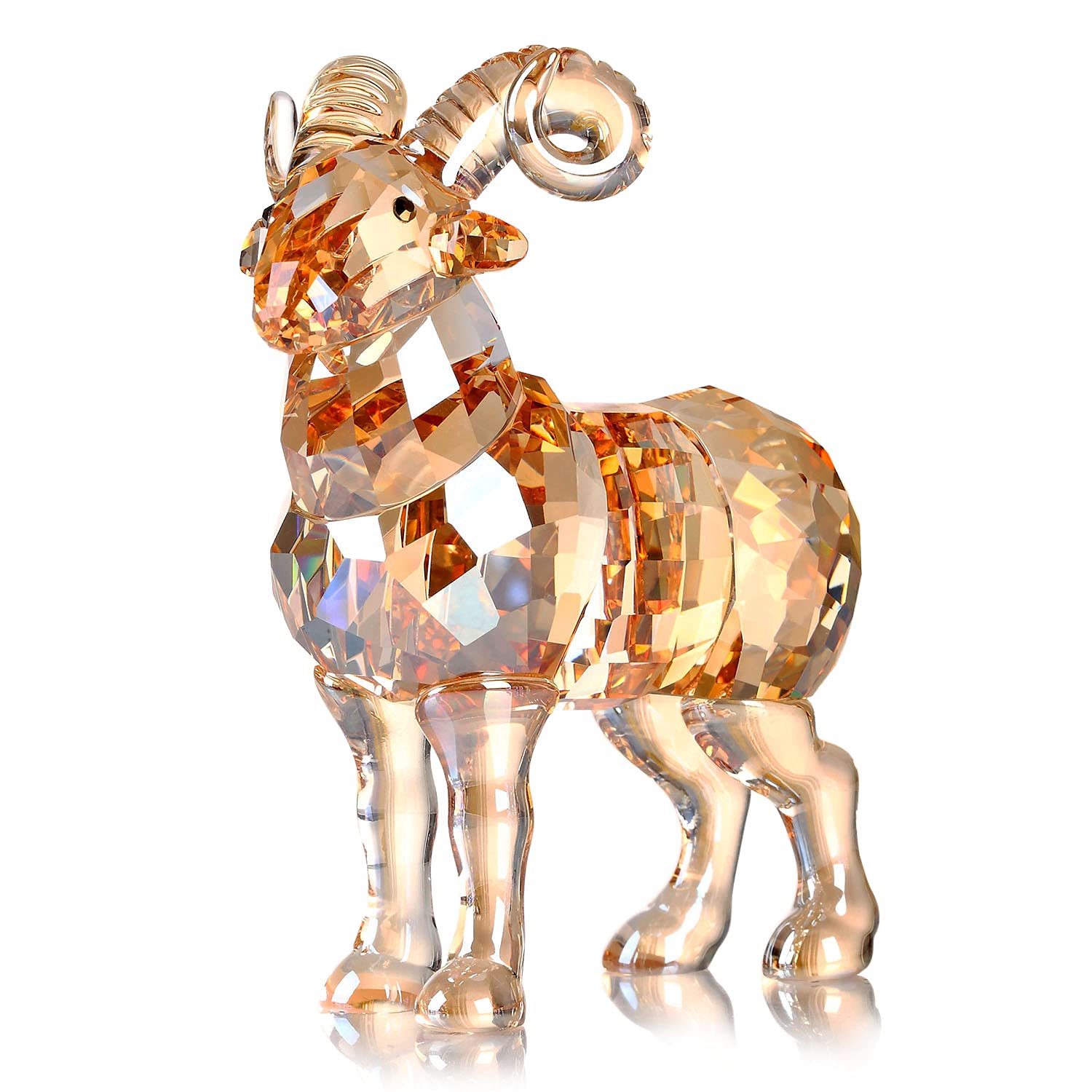 Figurine chèvre en cristal pour illuminer votre buffet de salon moderne