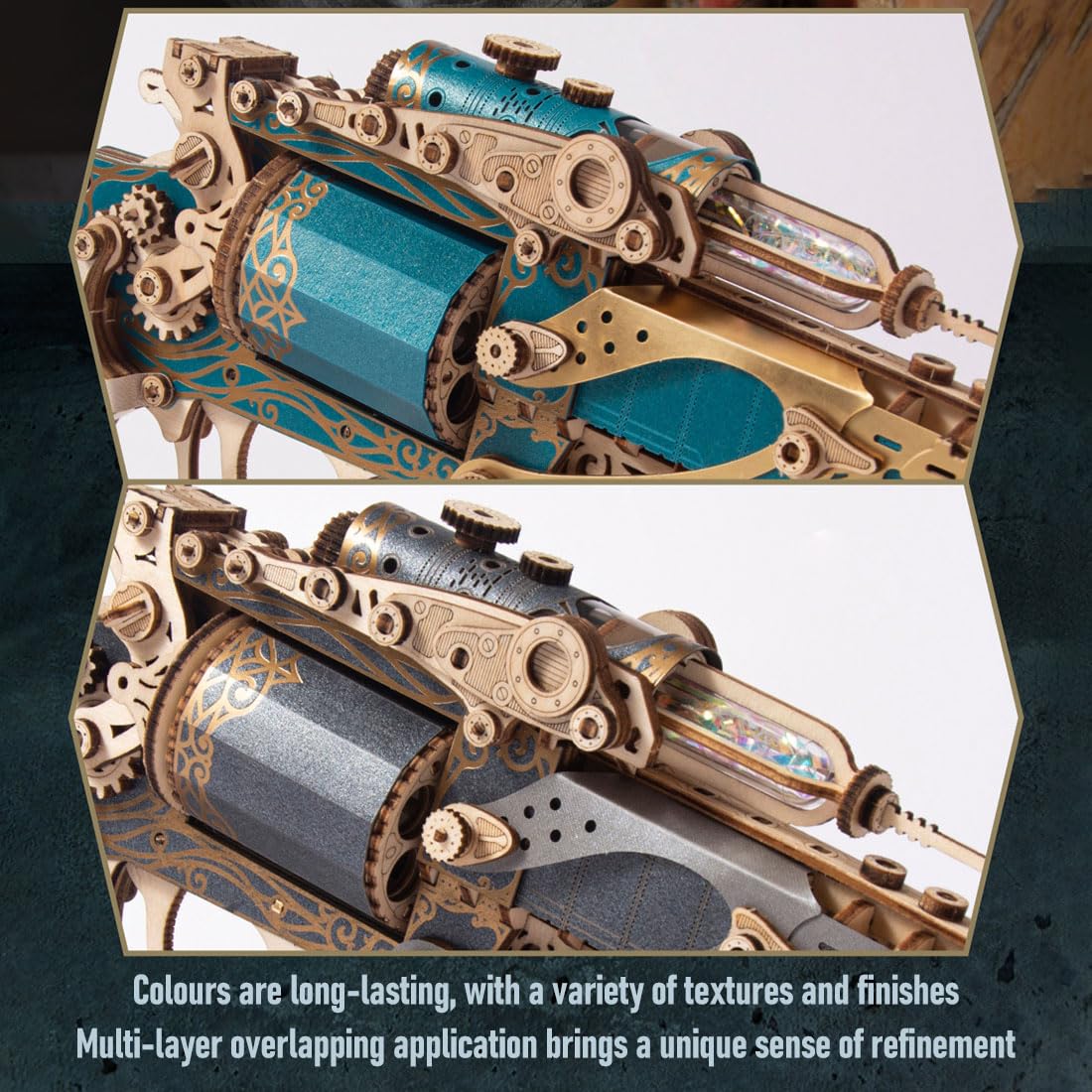 グールリボルバー　キット Amazon | 男性へのギフト、リボルバー3D木製パズルキット、木の弾丸と