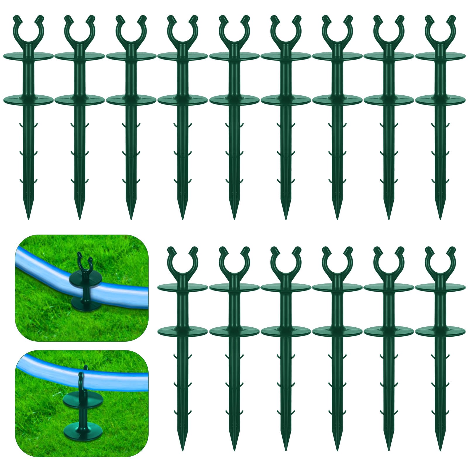 Support de tuyau d'arrosage pour garder le tuyau hors de la pelouse, lot de 15 piquets Blulu 25,4cm