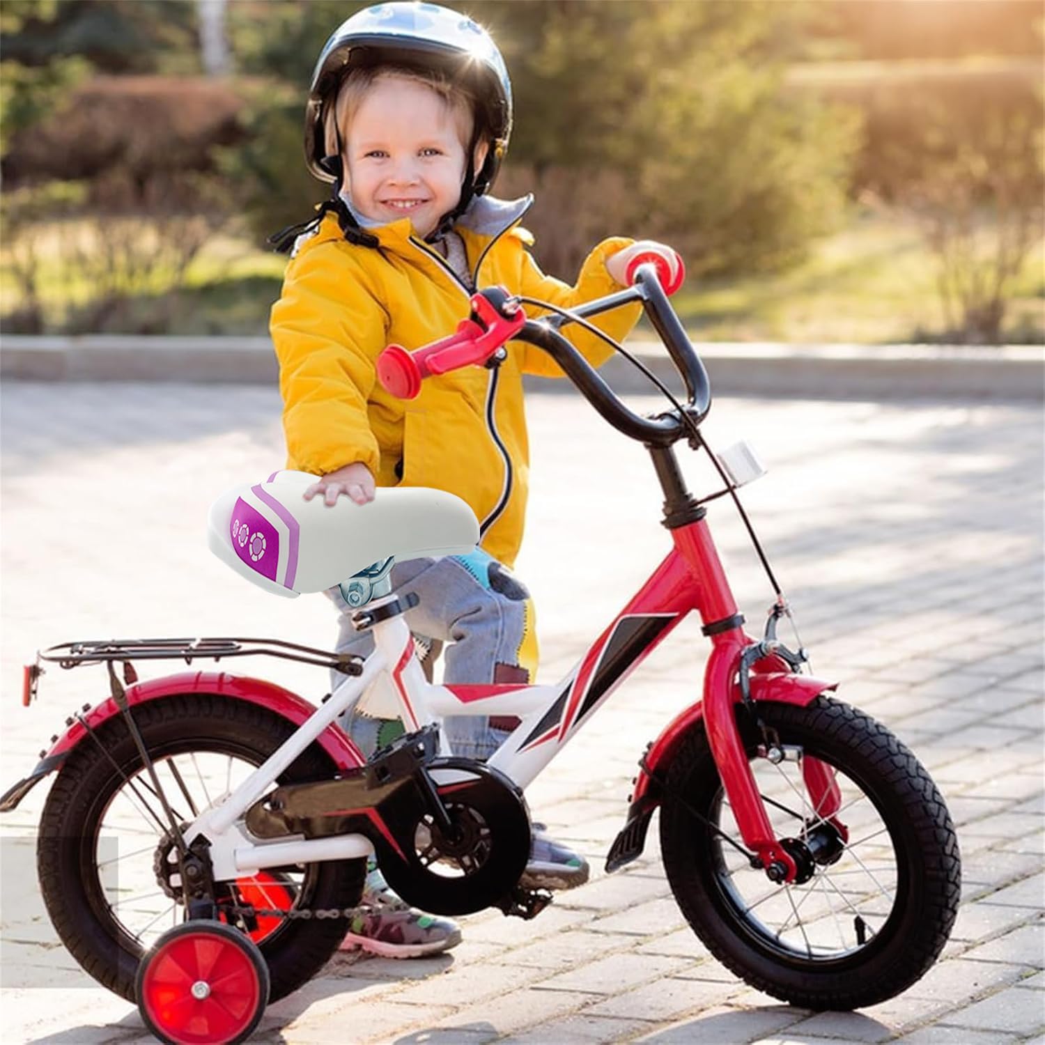 Sella larga per bicicletta per bambini 12 14 16 18 pollici, comoda sella di ricambio per bici da ragazza, adatta per reggisella da 22,2 mm, accessori per bicicletta per bambini