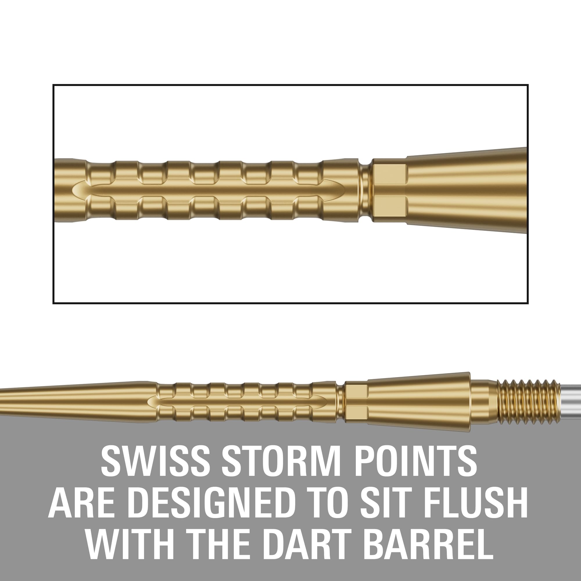 Target Darts Swiss Point Storm Dartspitzen, Surge (3er Pack Spitzen-Set) 26MM/30MM/35MM - Gold/Silber/Schwarz | Wechselbare Dartspitzen, Swiss Storm Spitzen, Profi Dart Zubehör