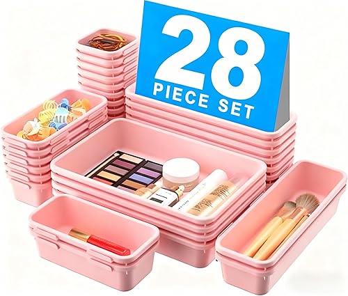 Miniatura 11 de A-LuGei - Organizadores y almacenamiento para cajones, maquillaje, baño, separador de plástico para escritorio, oficina y tocador, transparente,