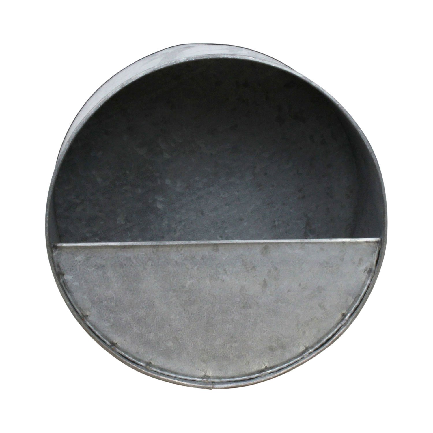 Round Metal Wall Planter - Rustic Metal Farmhouse Style - for Small Faux Herbs, Succulents, Cacti, Air Plants