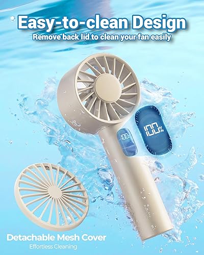 Miniatura 4 de FrSara Ventilador de mano portátil, ventilador de cuello, mini ventilador de escritorio, ventilador multifunción, batería de 4000 mAh de duración