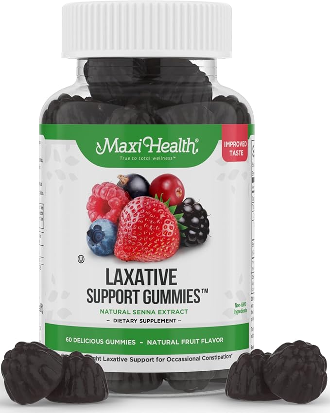 Maxi Health Laxative Gummies, 60's Chewable Vegan Gummy