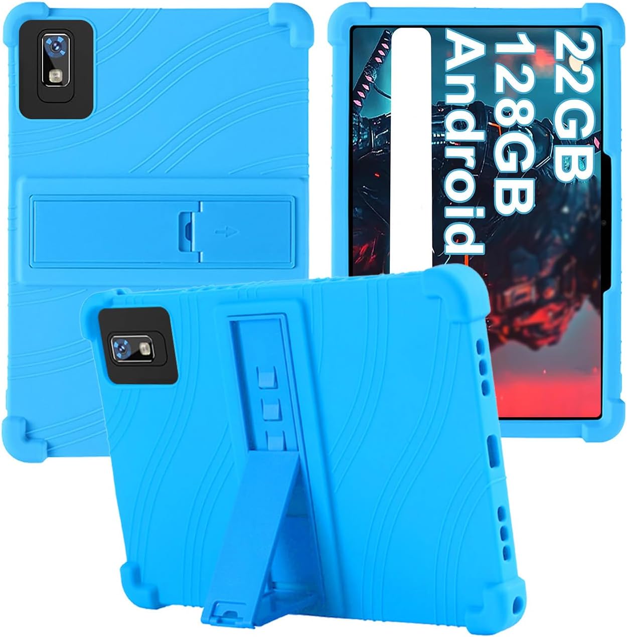 for JUEDUR R900 10.1 Inch Tablet Case,BOVUGAC Soft Silicone Adjustable Stand Shockproof Kids Friendly for JUEDUR R900 10.1" Tablet(SkyBlue)