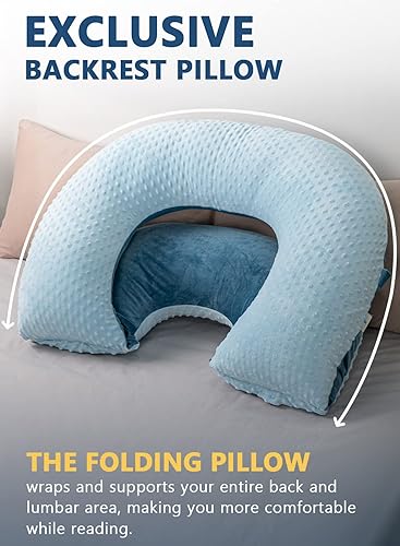 Miniatura 5 de INSEN Almohada de lectura, almohada de espalda para sentarse en la cama y el sofá, almohada de juegos para adultos, soporte para sentarse para la