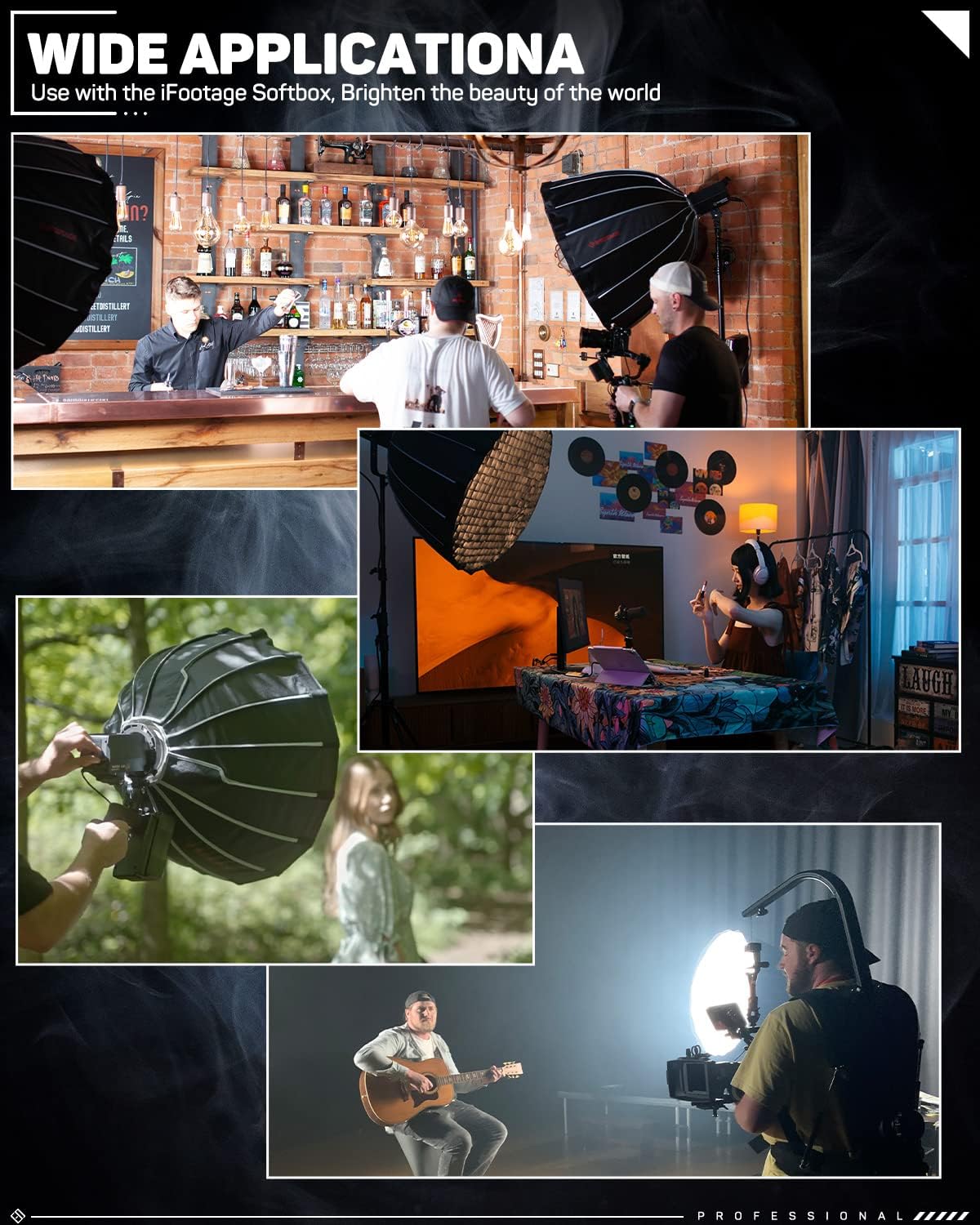 IFOOTAGE LED Video Light, CRI 98/TLCI 99/12200LM, 320W Continuous LED Video Lighting, Bluetooth APP Control, Brightness Adjustable, Bowens Mount for Recording/Photography/Shooting, SL1 320DN