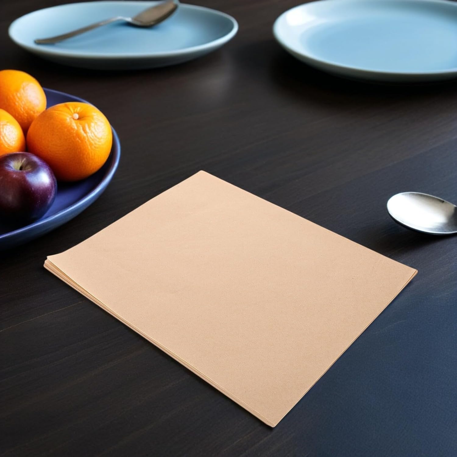500pcs Greaseproof Parchment Paper Sheets Thickened Oil Resistant Baking Liners for Pizza Fried Chicken Snacks Natural Tone Food Paper for Oven and Air Fryer Use