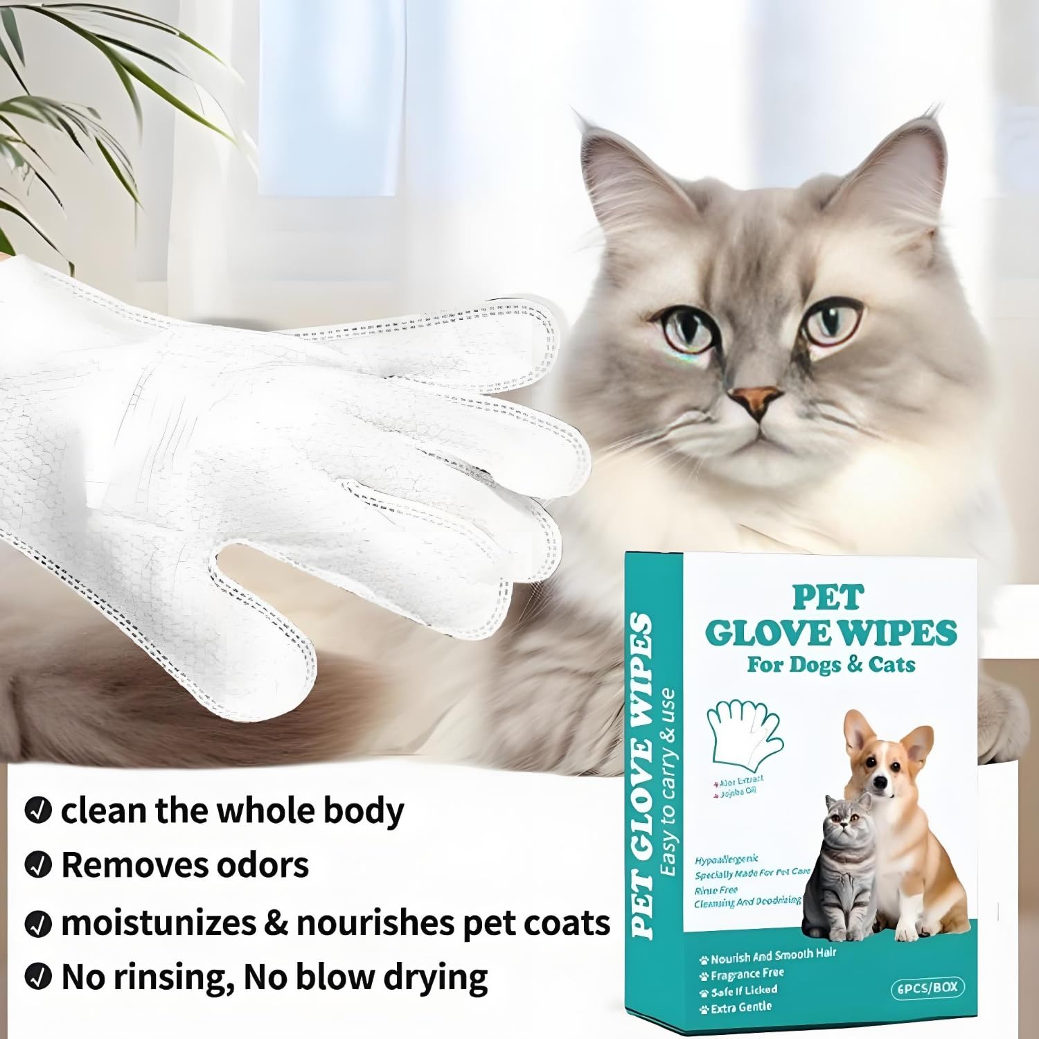 24 Piezas Guantes De Limpieza Para Cuerpo, Guantes Limpieza Perros Desechables, Guantes Para Aseo De Mascotas, Guantes Para El Aseo, Con Elimina Eficazmente El Polvo y Los Olores, Para Uso Diario