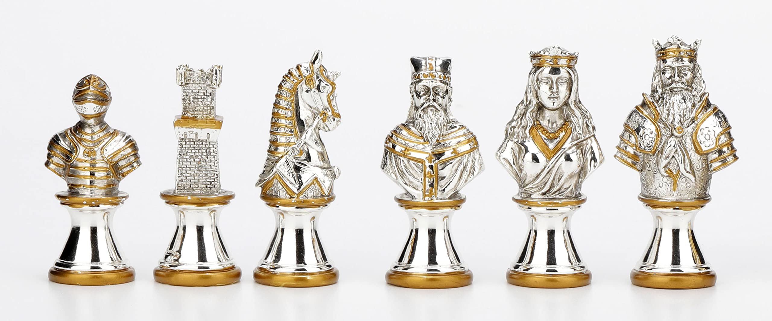 Jeu d'échecs médiéval métallique Veronese Design pour salon élégant