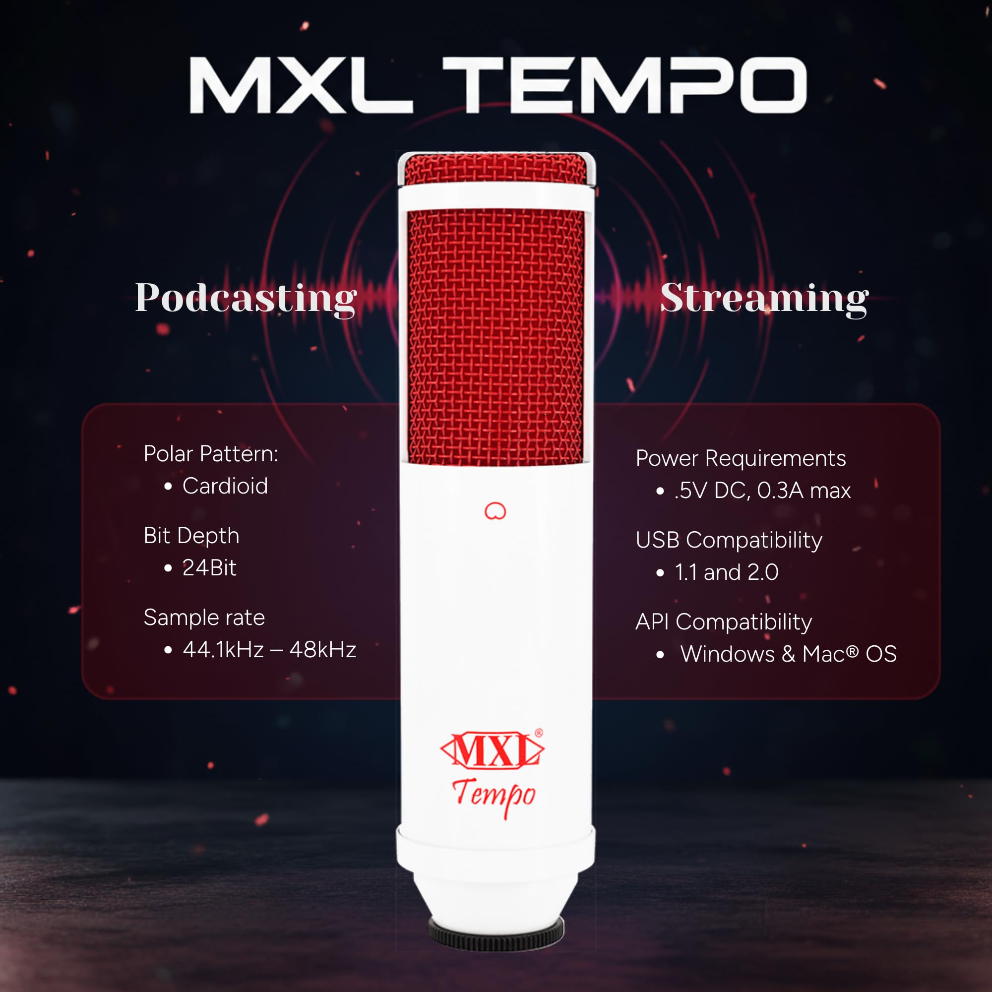 MXL Tempo WR USB Microfono a Condensatore
