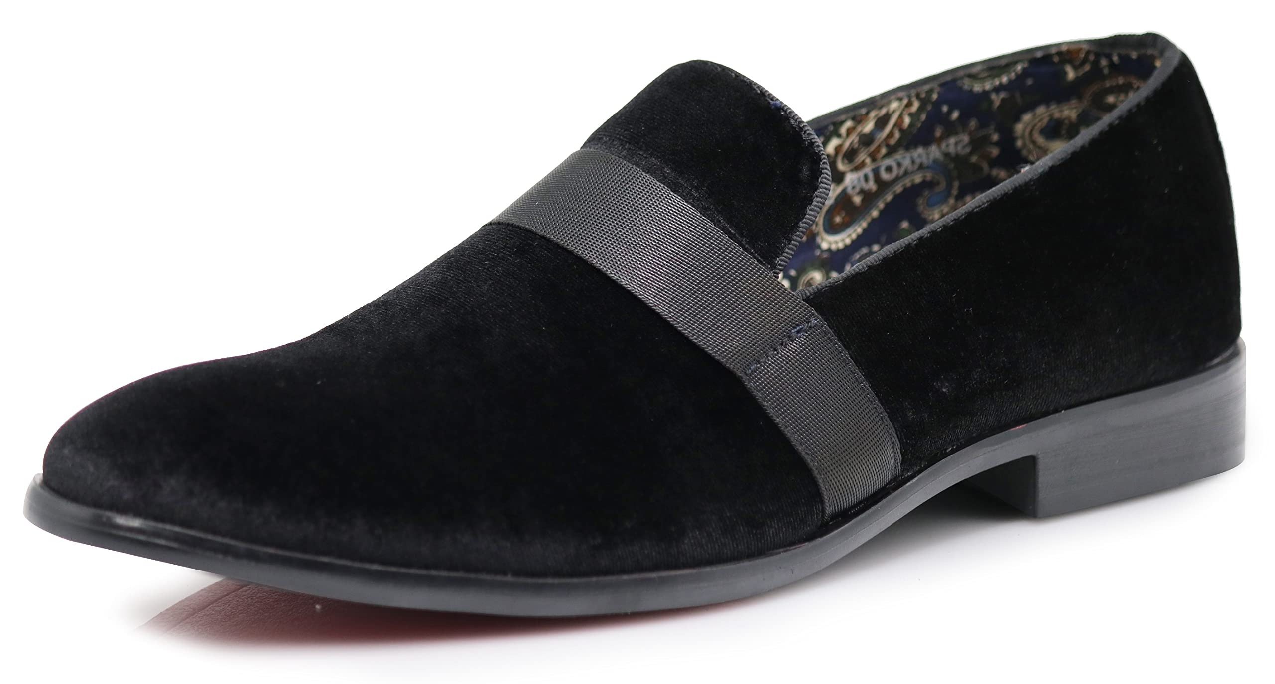 Enzo Romeo Mens Fashion Formal Tuxedo Slip On Loafer Velvet 