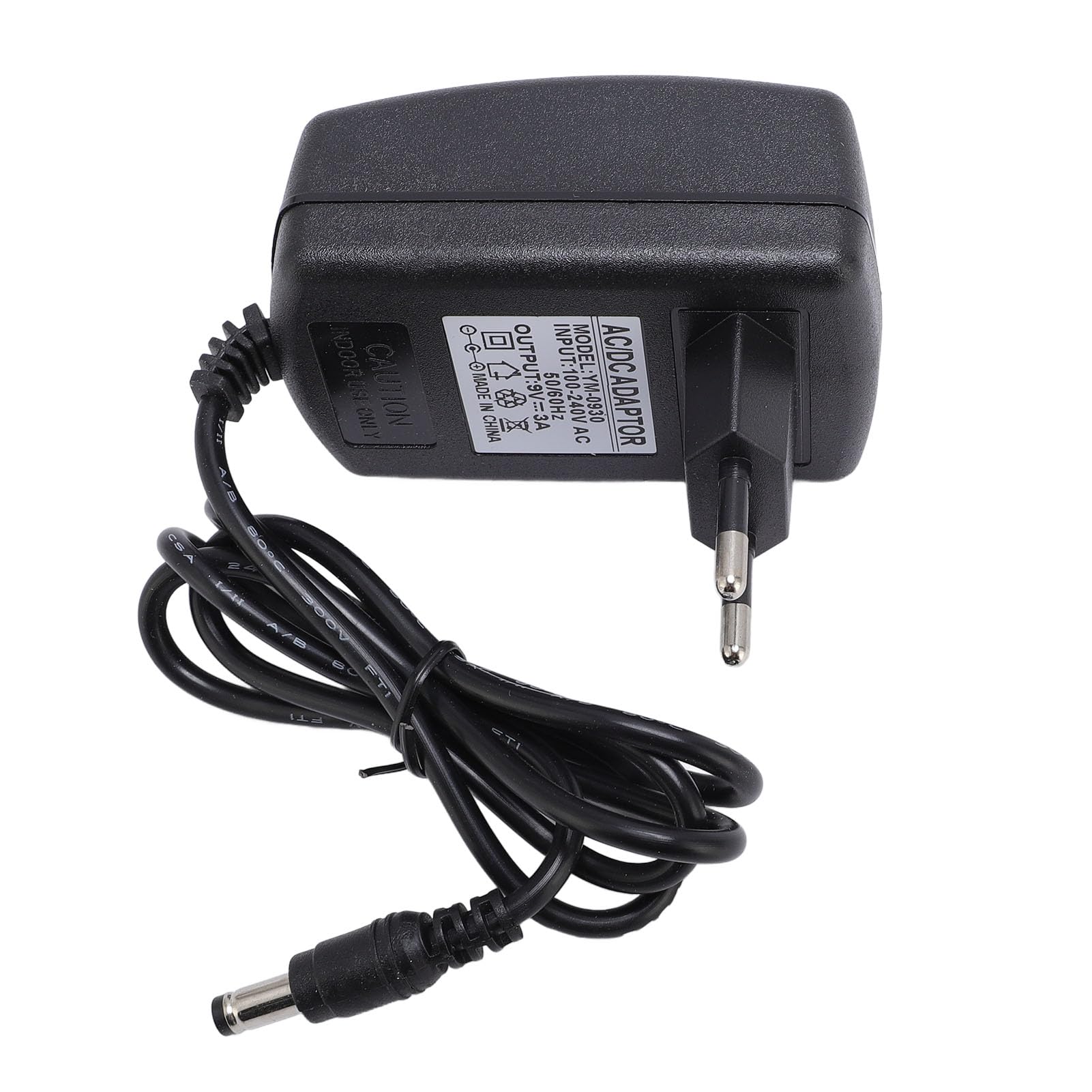 Cargador de Potencia, Enchufe de 5.5 Mmx2.5 Mm 9v 3A Adaptador de Alimentación Conexión Segura y Cable de 93 Cm para la Pantalla de Tapa (Enchufe de la UE)