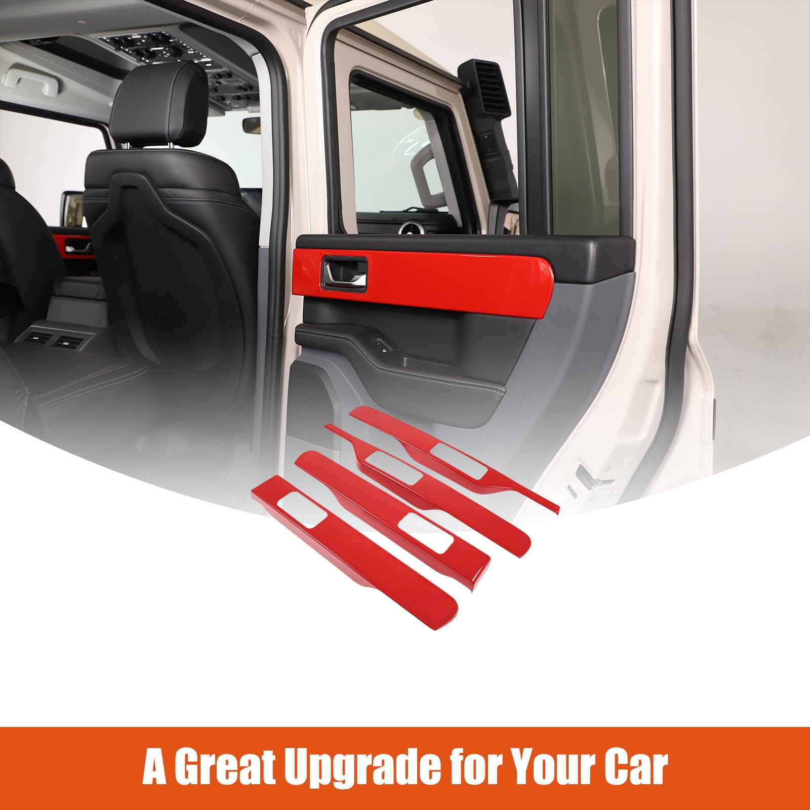 ABS Car Doors 4pcs Look Interior Door armrest Window Switch Panel Cover Sticker Compatible with Ineos Grenadier 2020-2024 — view 7