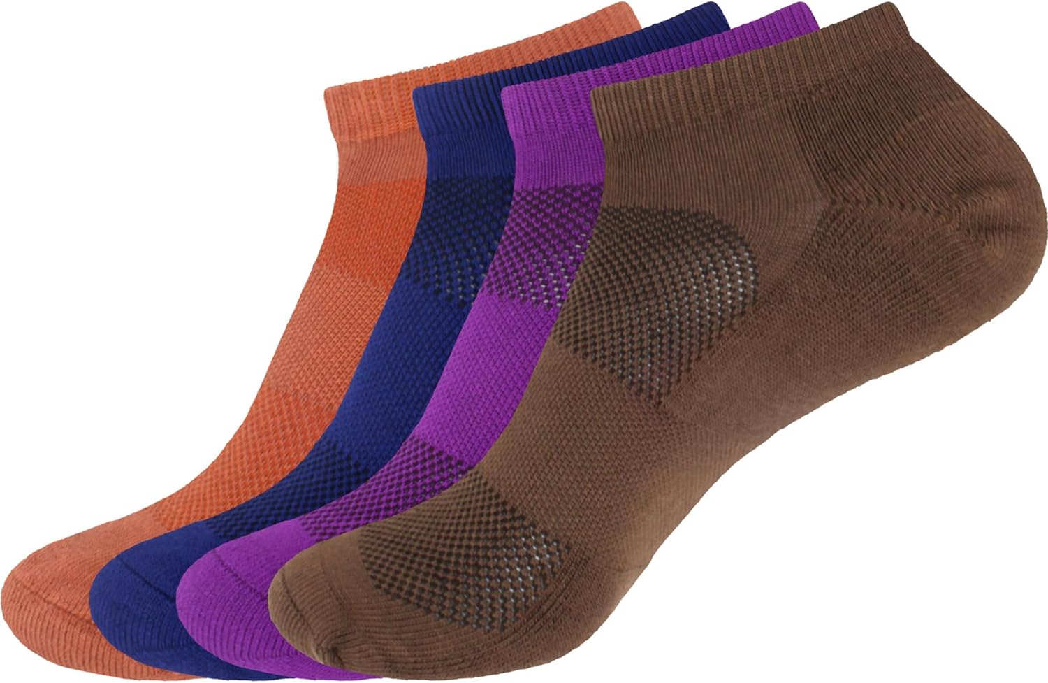 Women's Rayon from Bamboo Fiber Colored Sports Superior Wicking Athletic Ankle Socks - 4 Pair Value Pack