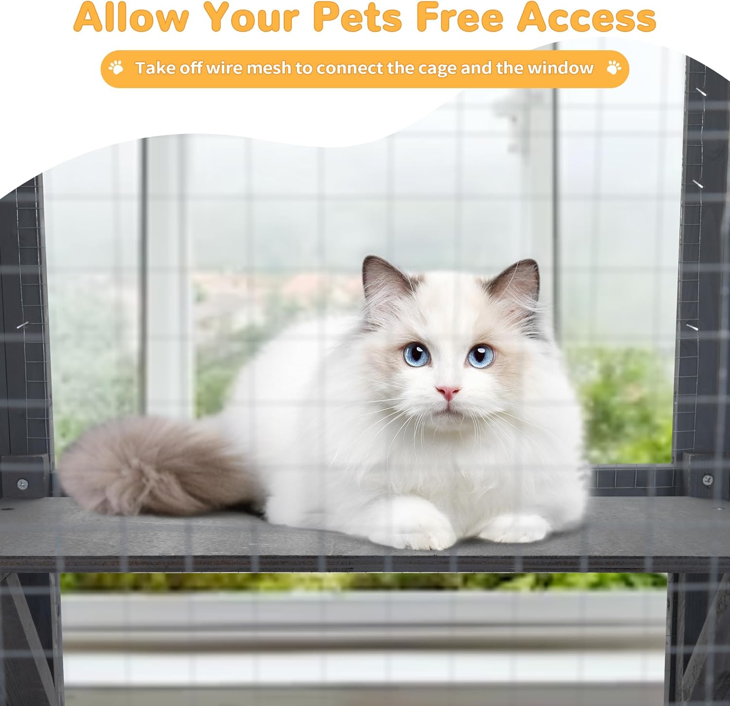 review coivvovv Large Cat House Outdoor Catio - Cat Play & Run Enclosures Indoor Kitty Window Cage with Waterproof Roof, 7 Platforms & 2 Resting Box, UV Resistant, 62.4