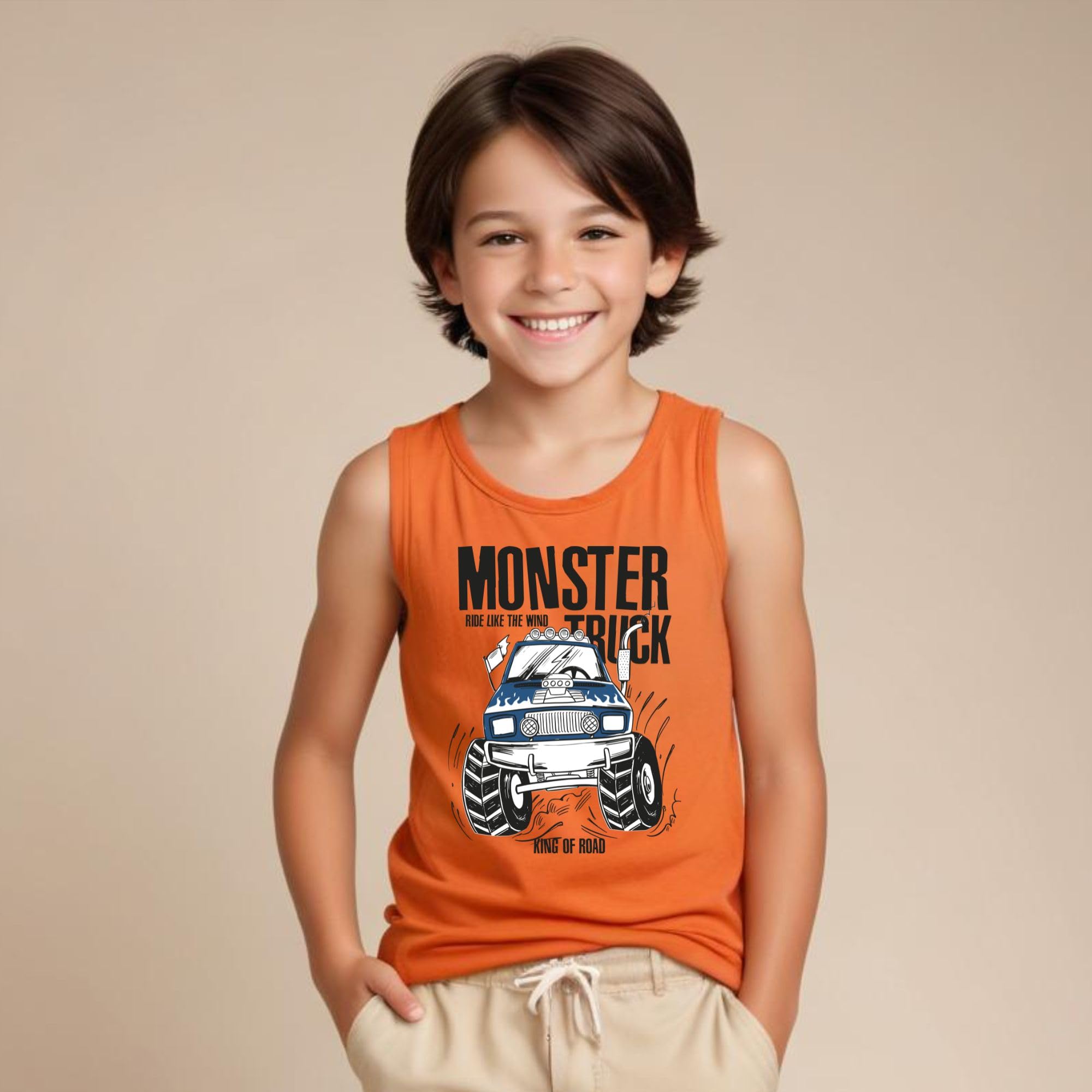 minicult Printed Cotton Regular Fit Jersey Vest for Boys and Girls (Multicolor) (11-12 Years, Yellow)(Assorted Prints Will Be Sent) - Image 6 thumbnail