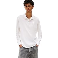 Tommy Jeans Uomo Maglietta Polo Maniche Lunghe Slim Packet in Cotone