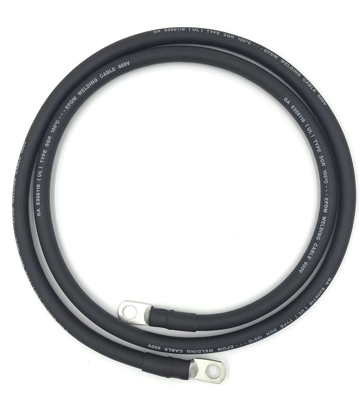 Cabo de bateria 6 AWG End Game, 3,66 m, terminal estanhado 5/16", preto – 1 unidade