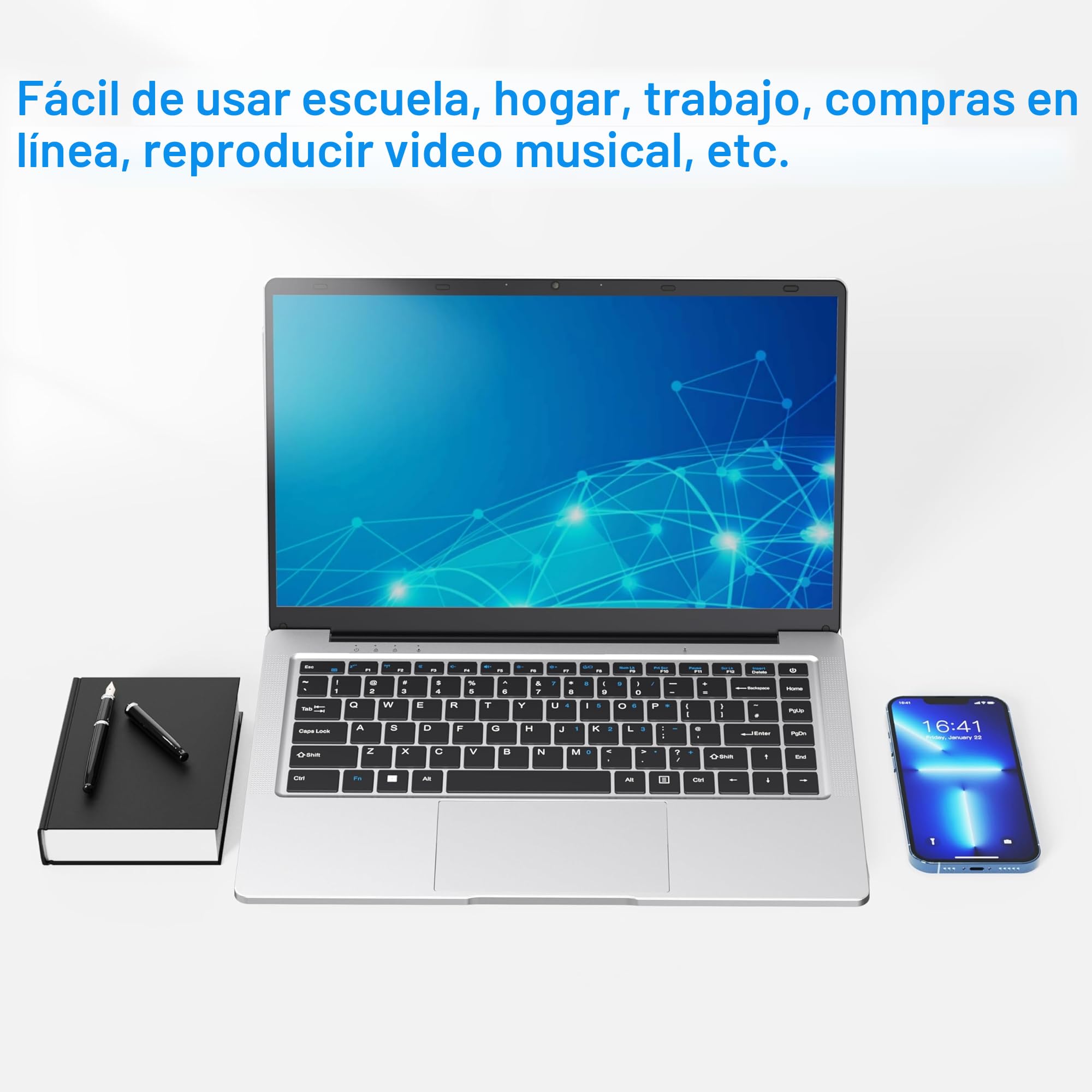 PINSTONE Laptop Celeron N4000 - Ordenador Portátil de 14 Pulgadas, 6 GB RAM 128 GB SSD, PC Portátil Compatible con 2,4 G/5 G WiFi, Bluetooth, Computer Portátil de Larga Duración de la Batería.