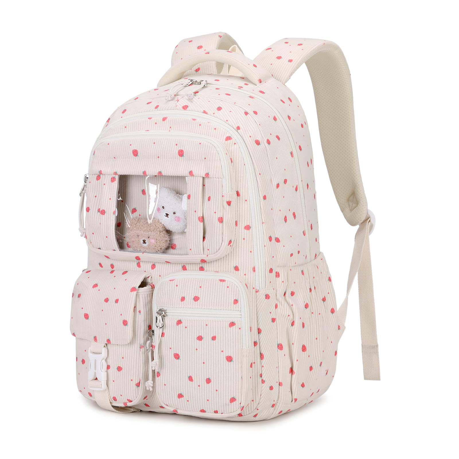 Sisipoet Schulrucksack Mädchen, Leichter Rucksack Schule mit Vielen Fächern, Schultasche Kinder für 5-12 Jahre, Wasserdicht Lässiger Schulranzen Kinder für Grundschule Mittelschule