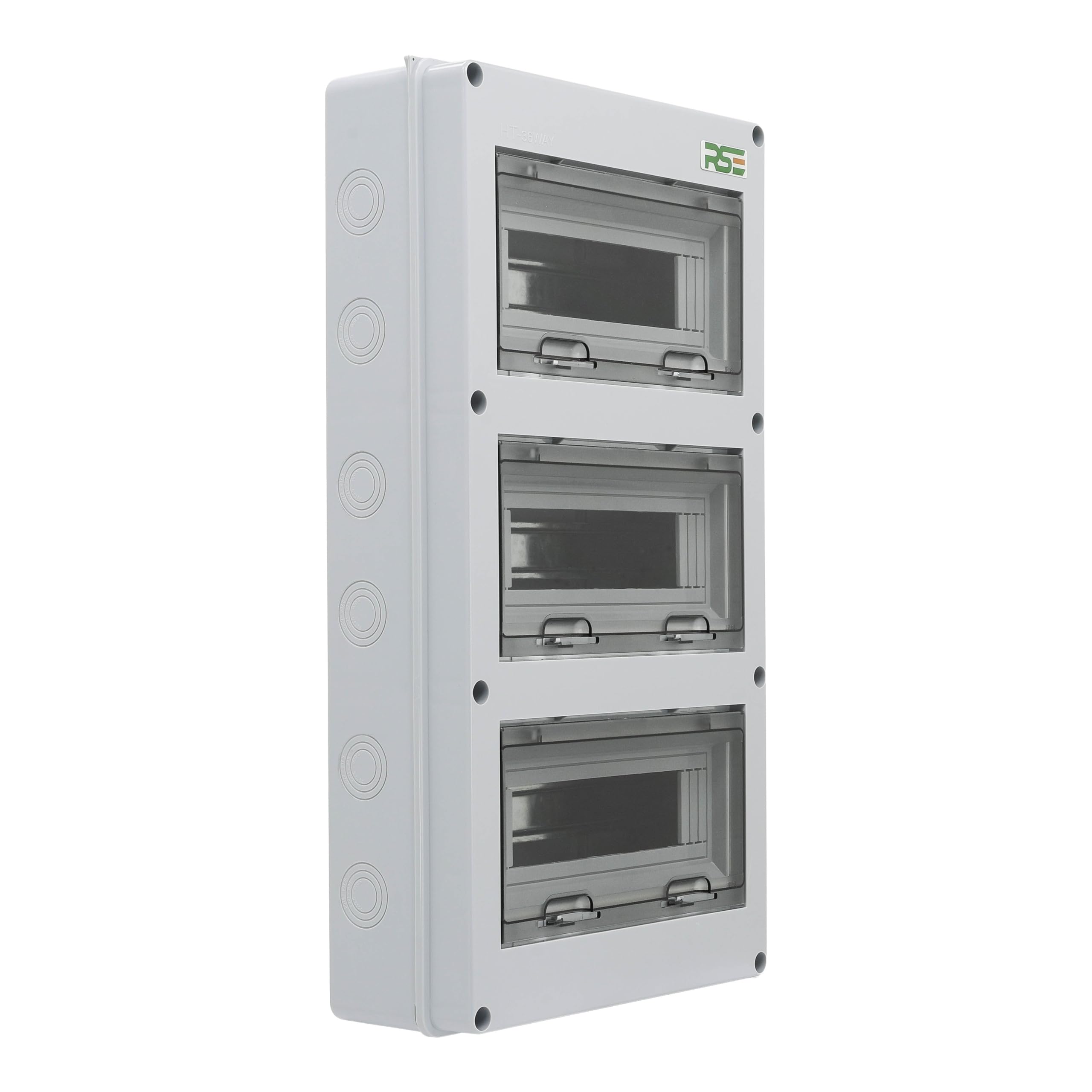 RSE Verteilerkasten Aufputz 3-Reihig 36 Module, (12 je Reihe) 1 Stück, Kleinverteiler IP65 Feuchtraum Sicherungskasten mit umlaufender Dichtung für Garten oder Außenbereichen
