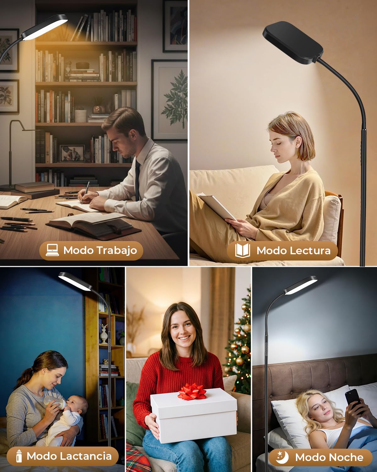 Lámpara de pie LED regulable 18W, 1850 lm – Lámpara de pie para salón con mando a distancia, 3000–6500K, lámpara de lectura moderna y regulable
