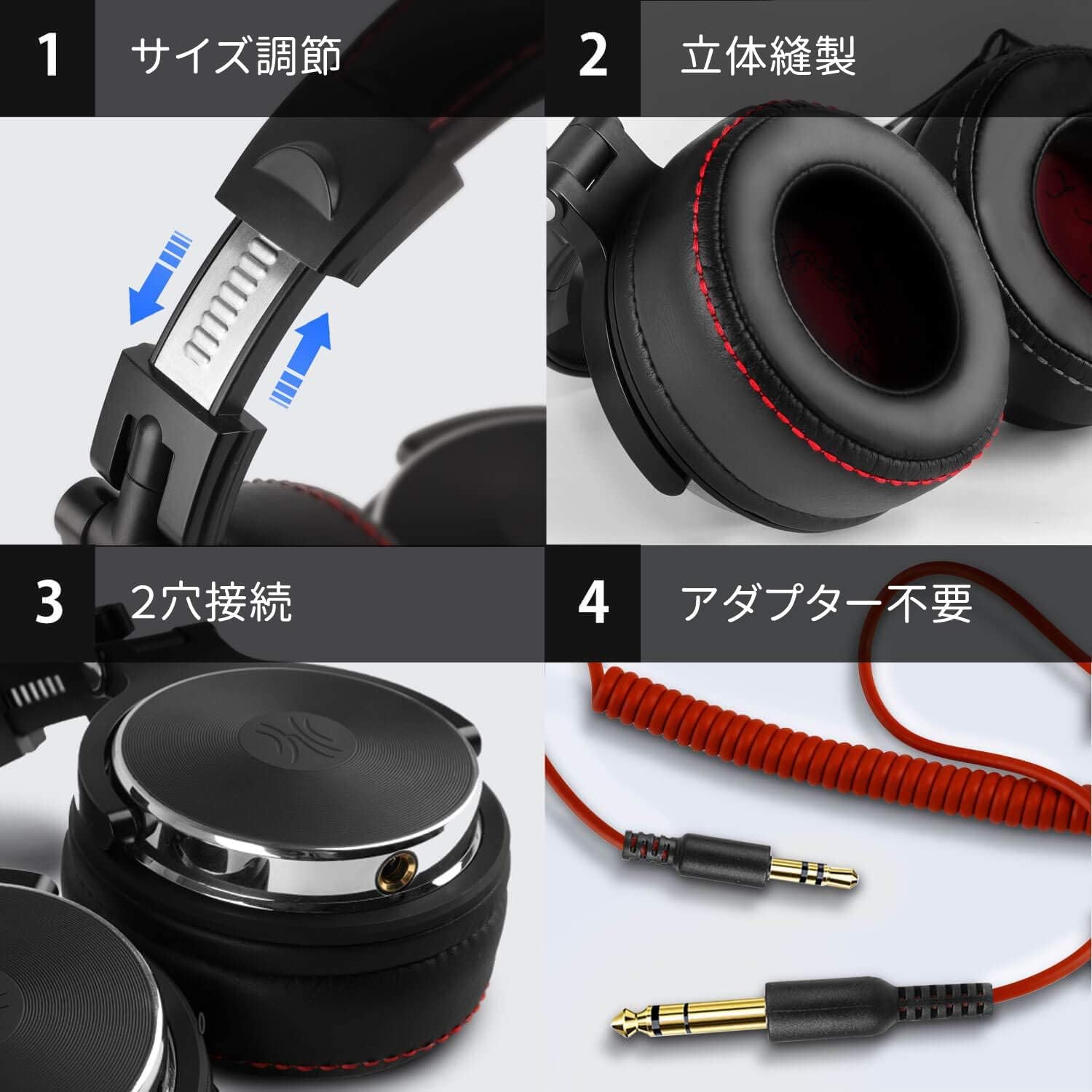 OneOdio Pro50 High Resolution Headphones, Wired 50mm Driver, Professional Monitor Headphones for DJ, Airtight for Studio, Musical Instrument Practice, Mixing, TV Watching Movies, Black