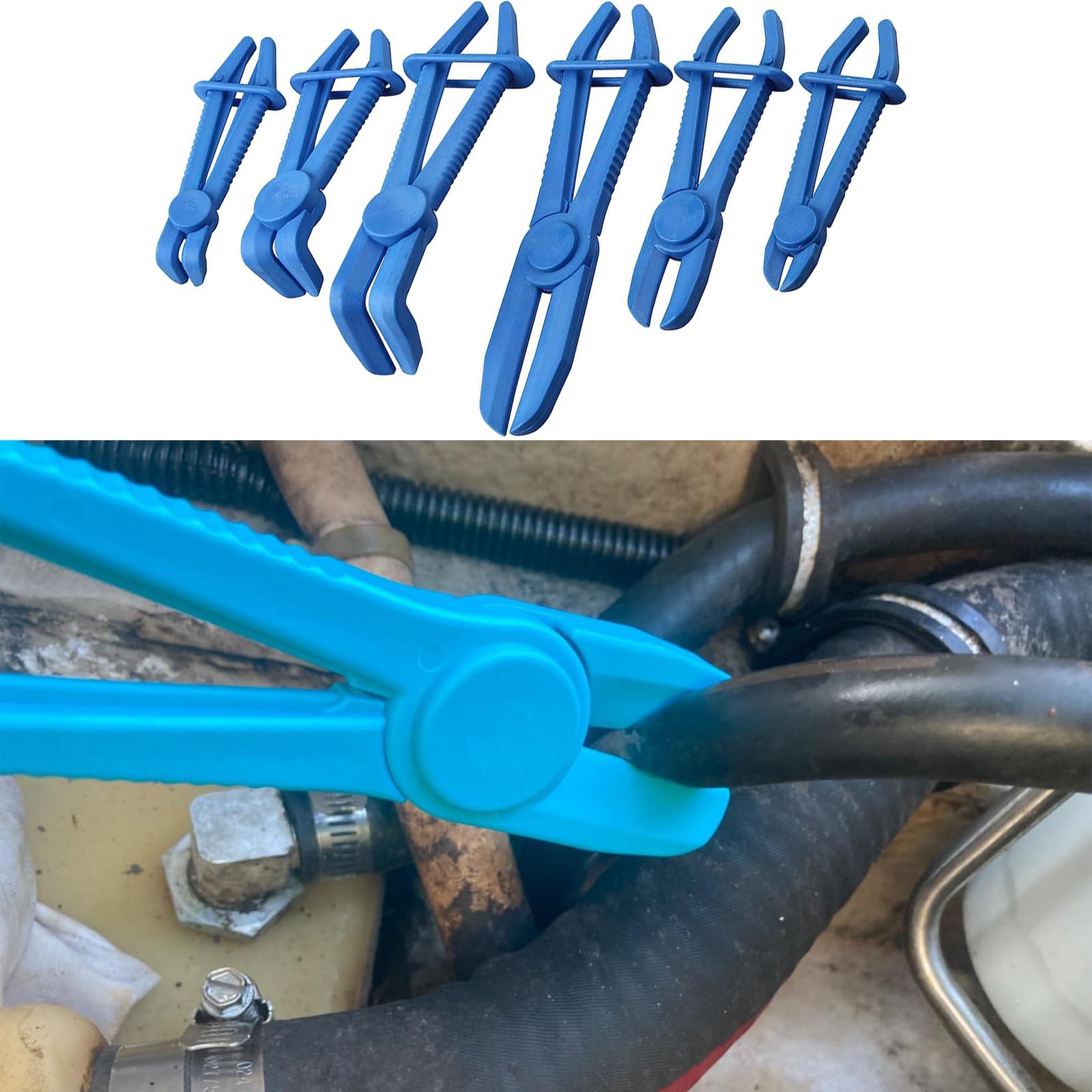 Juego de 9 pinzas para abrazaderas de manguera y 6 pinzas para manguera de coche, abrazadera de abrazadera de abrazadera de manguera de coche, abrazadera de collar, abrazadera (azul)