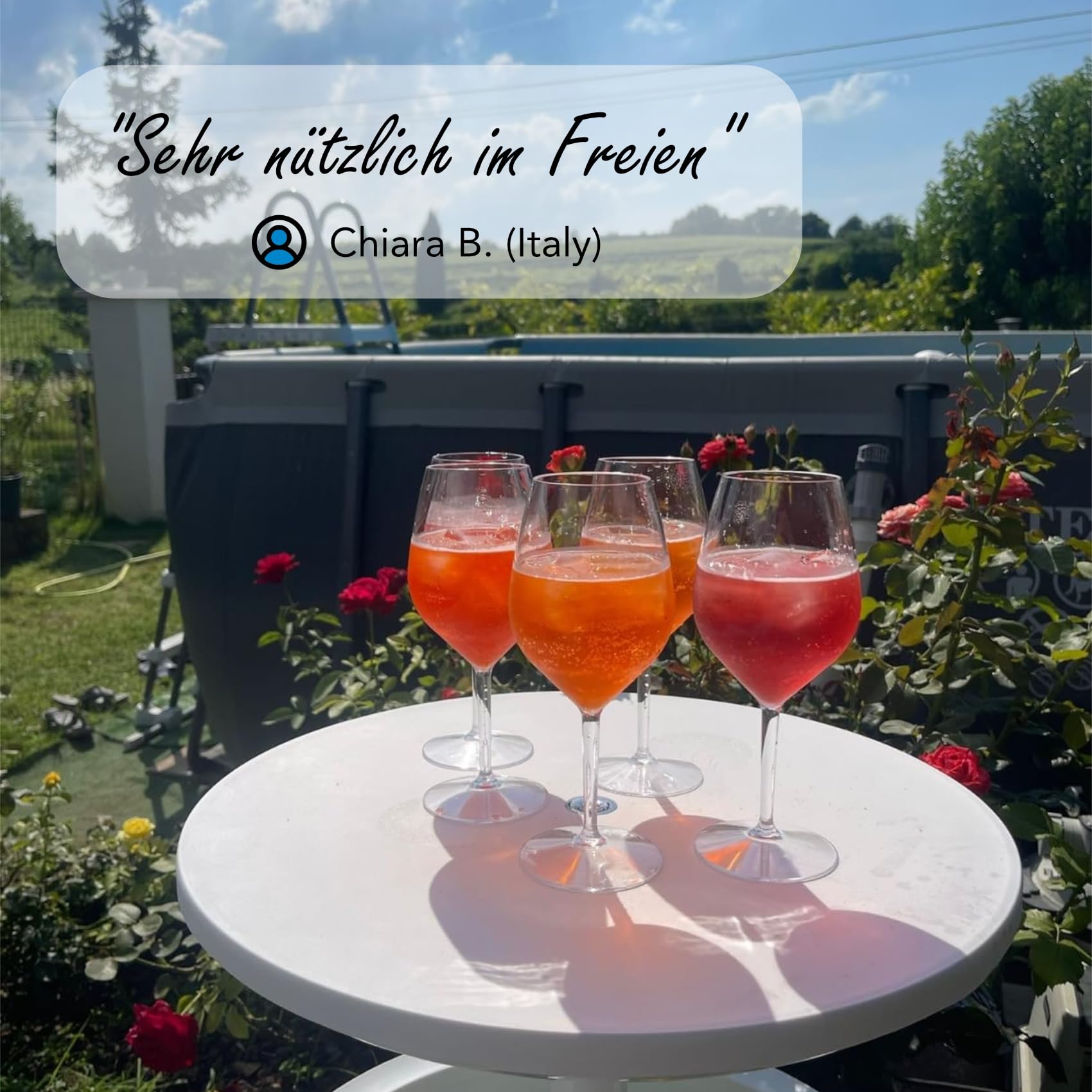 Weingläser Plastik 51cl, 6 Stück, unzerbrechlich, spülmaschinenfest, Mehrweg Aperitifgläser