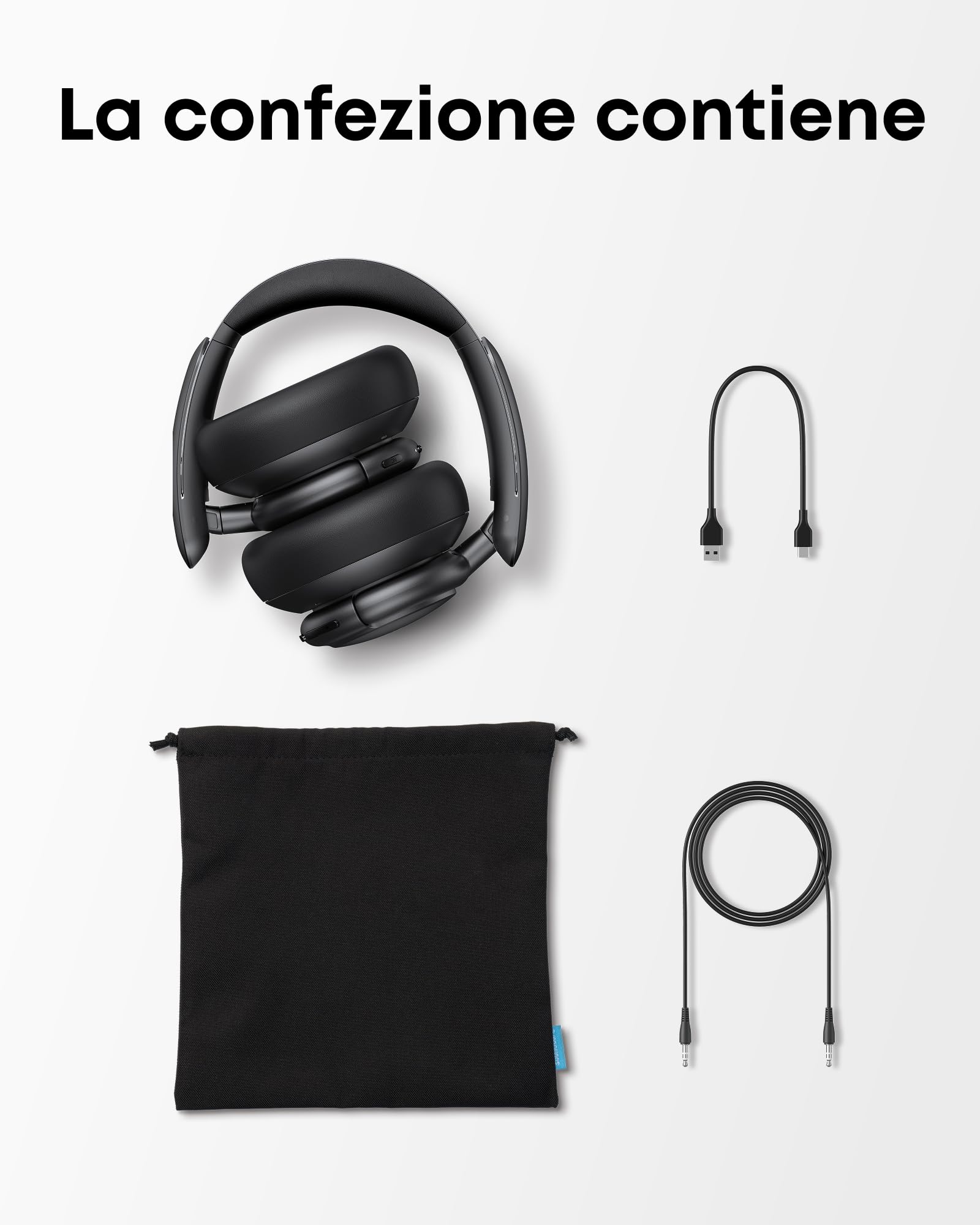 Soundcore by Anker Q30 Cuffie Bluetooth Cancellazione Rumore Attiva, Hi-Res Audio, 40 Ore, Multipunto
