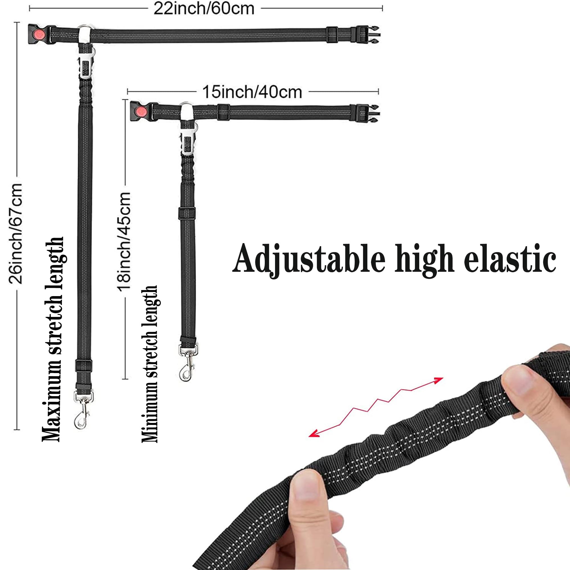 3 en 1 Ceinture de sécurité Chien Voiture,Iaisse de Course pour Chiens,Réglable en Ceinture Chien Absorbe Les Chocs élastique,Empêche la Conduite perturbée,Assure la sécurité