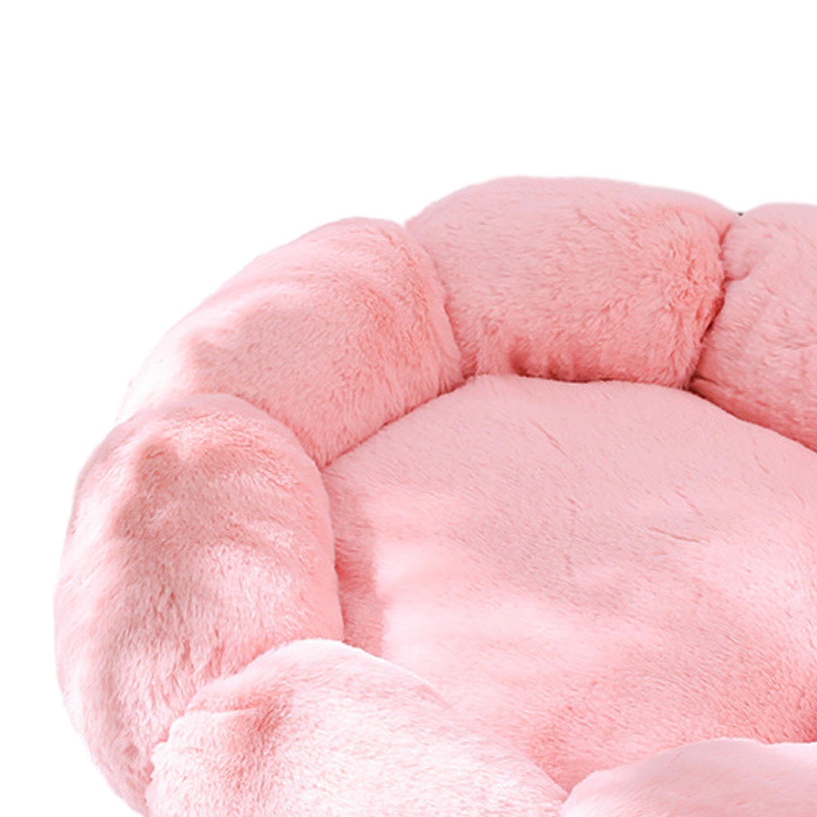 Cama Redonda para Mascotas Esterilla Térmica Antideslizante Manta Caliente Material Autocalentable Y Suave Adecuada para Gatos Perros Interiores, Rosa 60cm