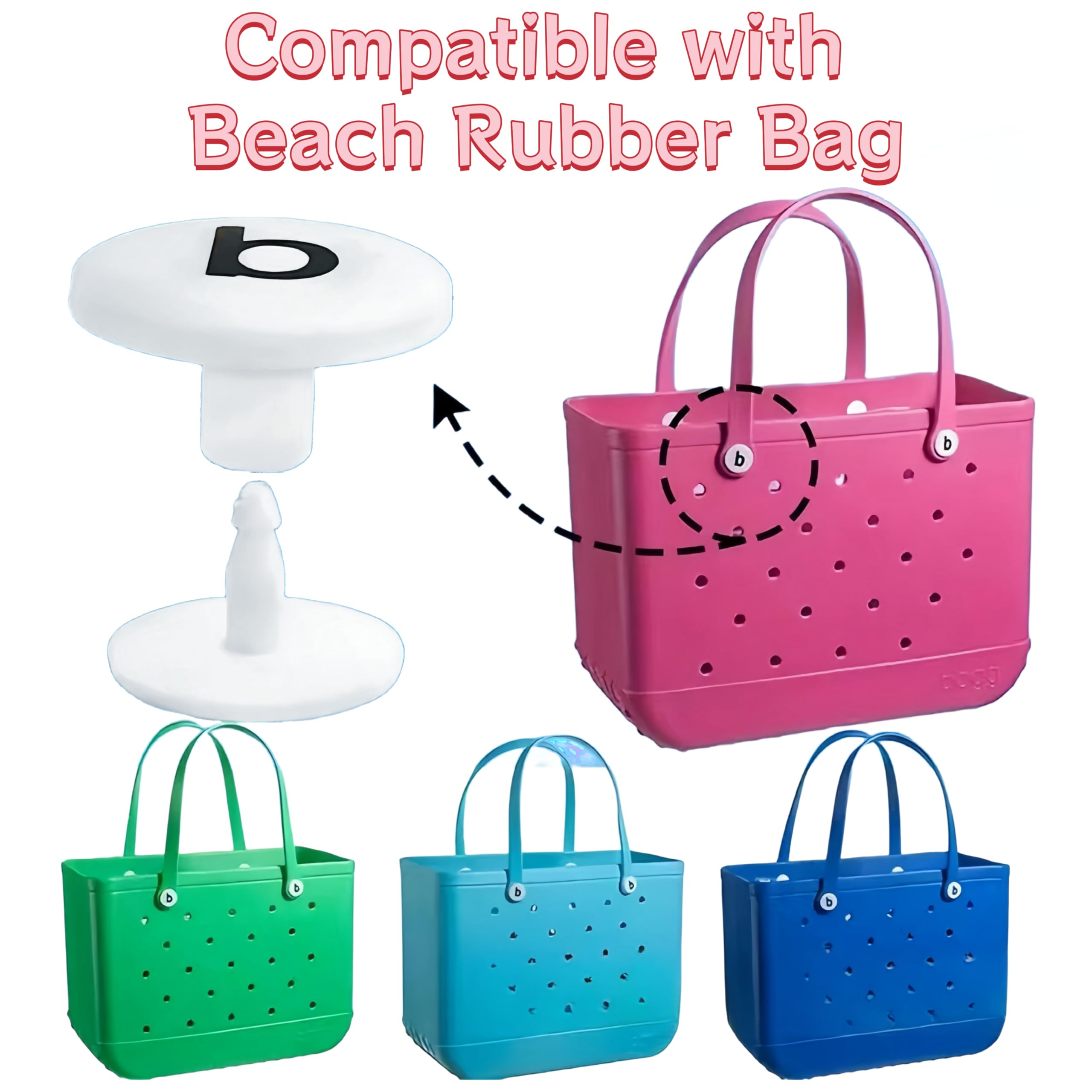 4 Pack Replacement Buttons for Bogg Bags Accessories, Handle Rivets Compatible with Rubber Totes & Beach Bags – Durable No-Sew Repair Kit