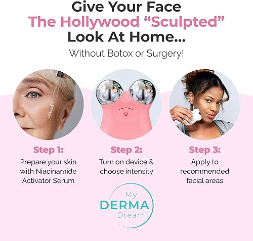 Miniatura 3 de My Derma Dream MicroSculpt - Dispositivo facial de microcorriente  Suero facial antienvejecimiento (suministro para 30 días)  Niacinamida 5%