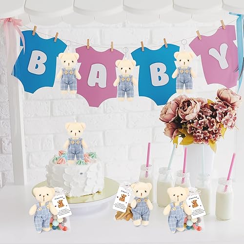 Miniatura 5 de 20 juegos de oso en miniatura con ropa decoraciones de oso de peluche de 47 pulgadas osos de baby shower recuerdos de muñeca de oso abrazo tarjeta