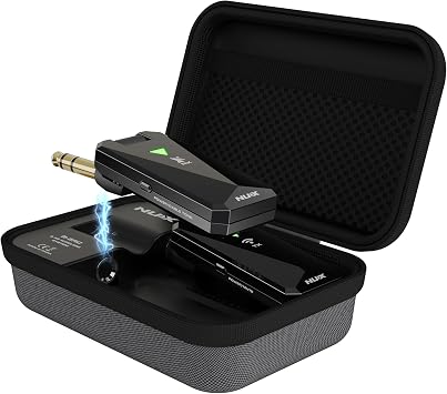 NUX B-5RC Wireless Guitar System with Charging Case, 2.4GHz Wireless Transmitter and Receiver with Active or Passive Pickup,Auto Match, Mute Function, Cabletone Function, Black